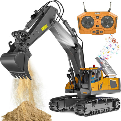 4WD Remote Control Construction Vehicle Toy with Excavator Bulldozer Dump Truck