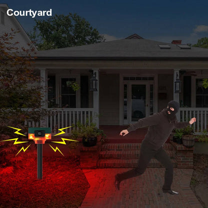 360 Degree Solar Animal Repeller with Motion Sensor and LED Flash