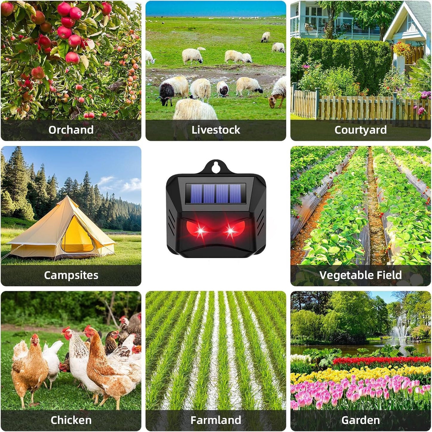 Ultrasonic Solar Powered Animal Repellent 2-Pack Outdoor Pest Control