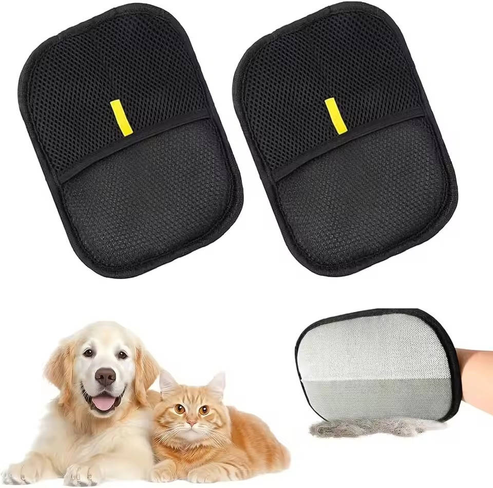 Mesh Pet Hair Remover Glove With Black Surface