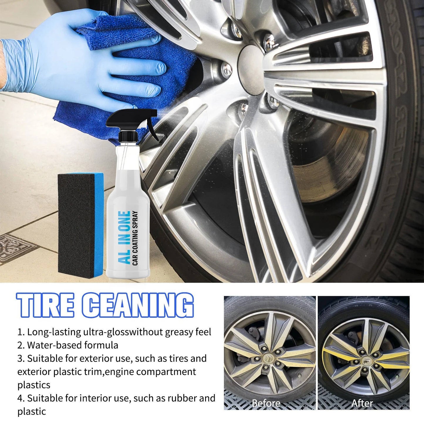 Car Coating Spray With Nano Protection, Hydrophobic Water Beading & Applicator