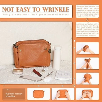 Crossbody Shoulder Bag with RFID Wallet and Three Layers