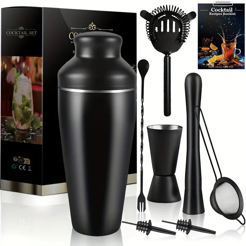 Professional Stainless Steel Cocktail Shaker Set With Strainer And Muddler