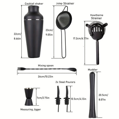 Professional Stainless Steel Cocktail Shaker Set With Strainer And Muddler