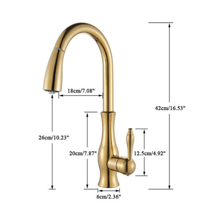 Modern Brass Pull-Out Kitchen Faucet