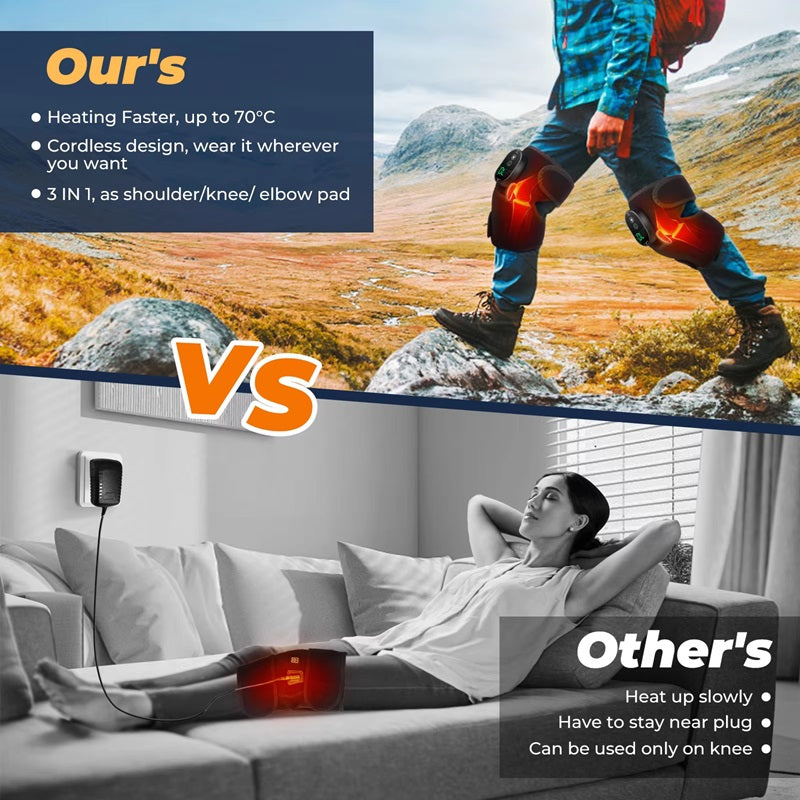 Knee Heating Pad 3-in-1 Cordless Pain Relief with Smart Temperature Control