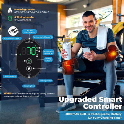 Knee Heating Pad 3-in-1 Cordless Pain Relief with Smart Temperature Control