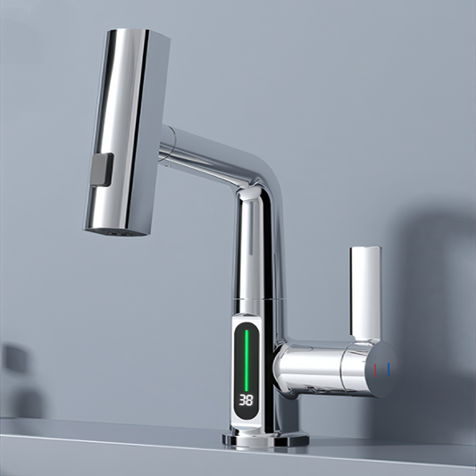 Digital Display Chrome Kitchen Faucet