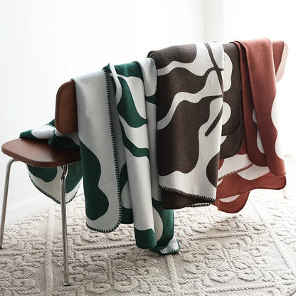 Nordic Cotton Abstract Throw Blanket
