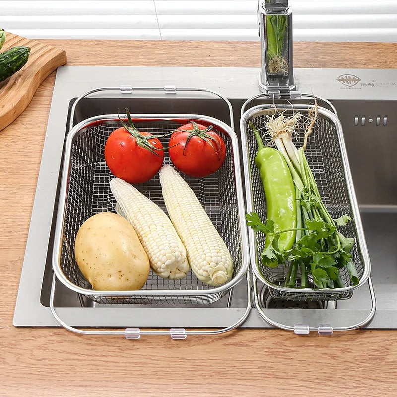 Expandable Metal Sink Strainer with Handles