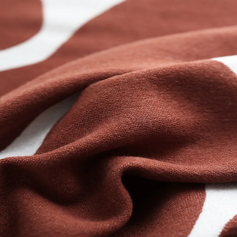 Nordic Cotton Abstract Throw Blanket
