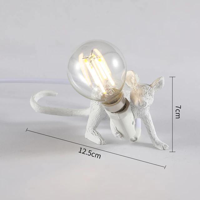 Whimsical Bronze Mouse Table Lamp