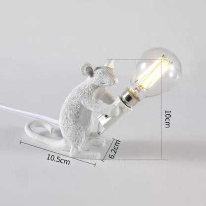 Whimsical Bronze Mouse Table Lamp