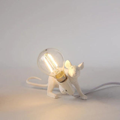 Whimsical Bronze Mouse Table Lamp
