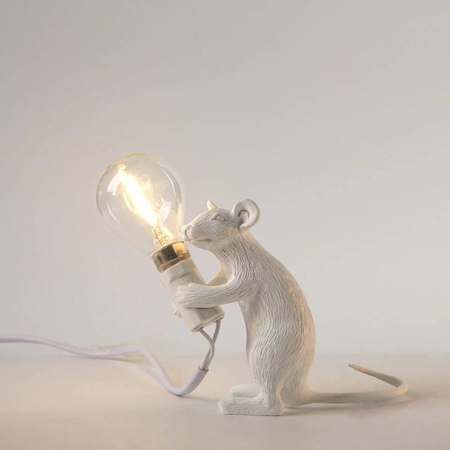 Whimsical Bronze Mouse Table Lamp