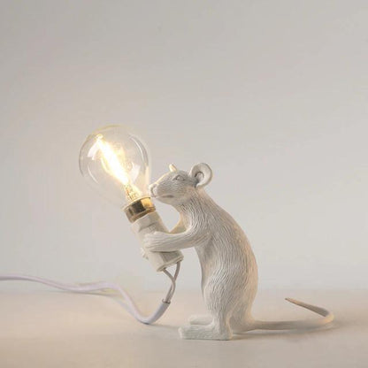 Whimsical Bronze Mouse Table Lamp