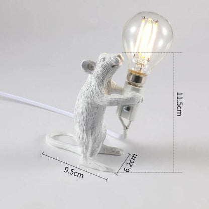 Whimsical Bronze Mouse Table Lamp