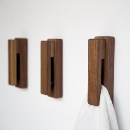 Nordic Walnut Wall-Mounted Towel Holder