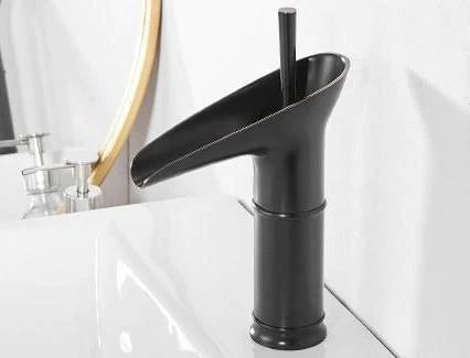 Modern Brushed Brass Waterfall Bathroom Faucet