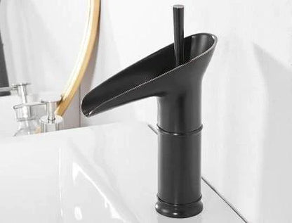 Modern Brushed Brass Waterfall Bathroom Faucet