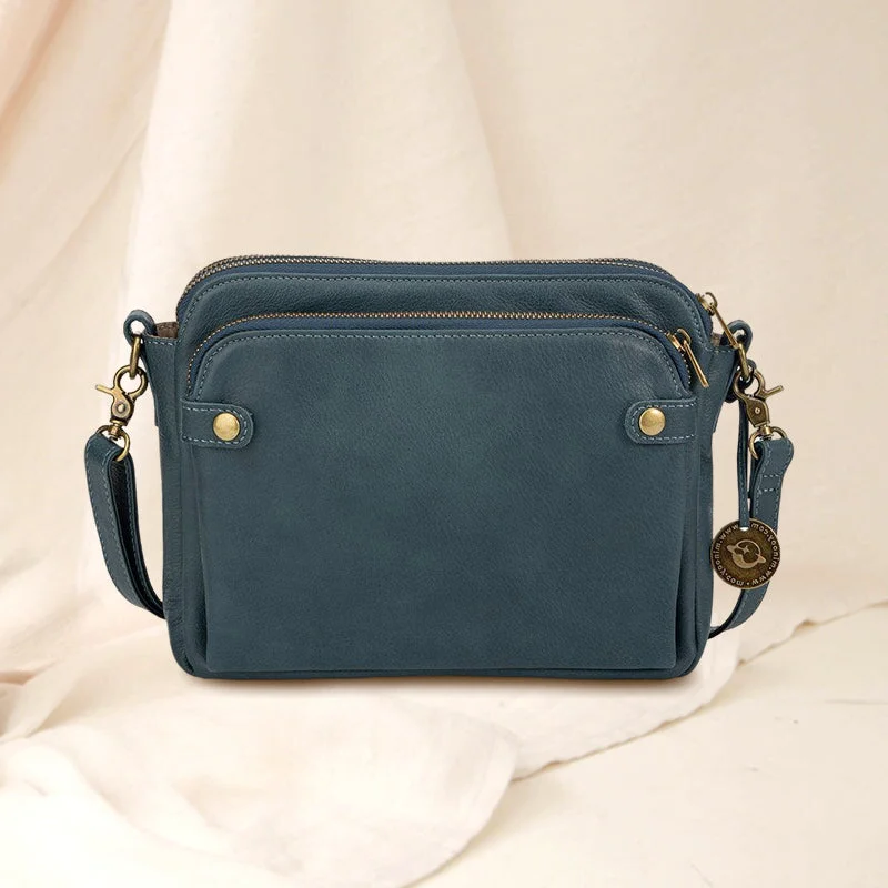 Crossbody Shoulder Bag with RFID Wallet and Three Layers