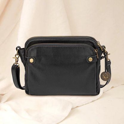 Crossbody Shoulder Bag with RFID Wallet and Three Layers
