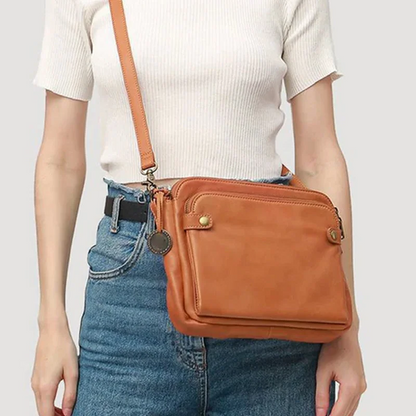 Crossbody Shoulder Bag with RFID Wallet and Three Layers