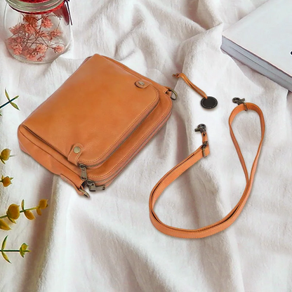 Crossbody Shoulder Bag with RFID Wallet and Three Layers