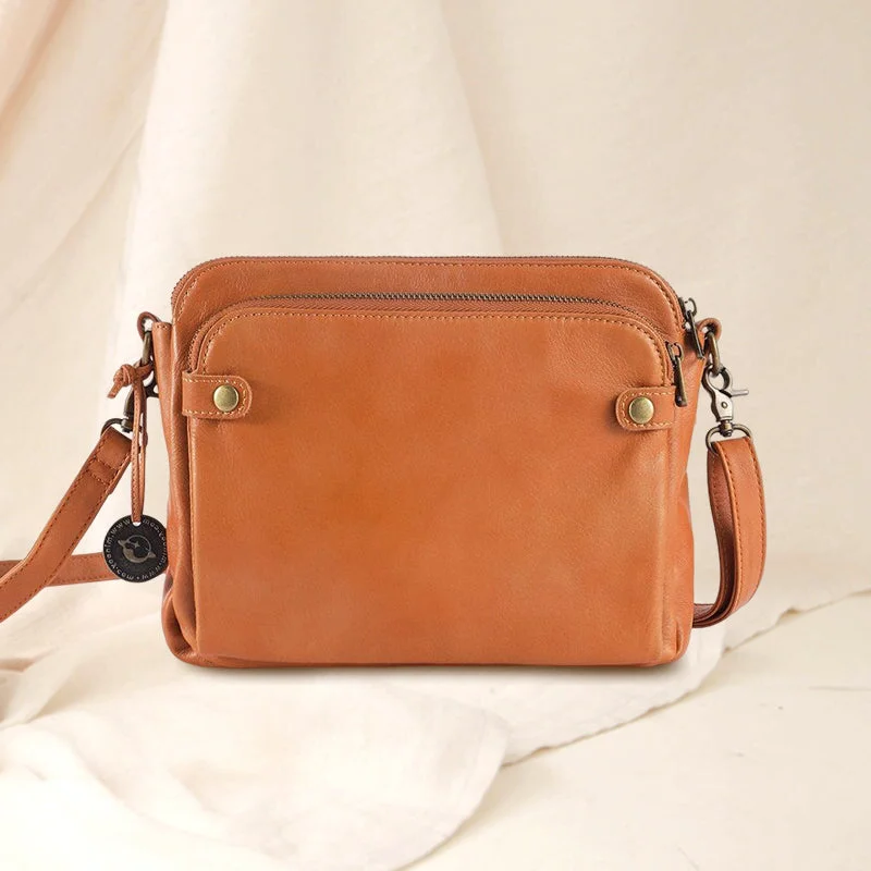 Crossbody Shoulder Bag with RFID Wallet and Three Layers