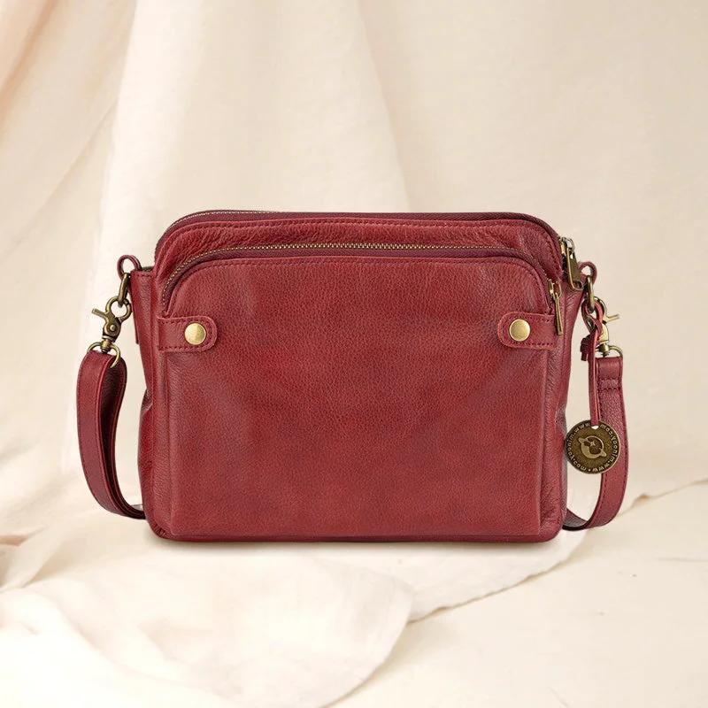 Crossbody Shoulder Bag with RFID Wallet and Three Layers