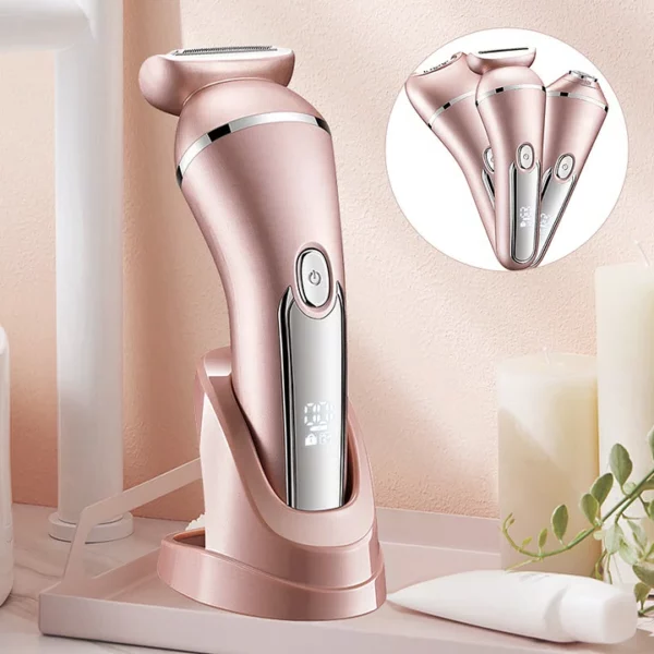 3-in-1 Waterproof Electric Shaver for Women with Trimmer and Epilator