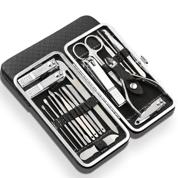 19-Piece Stainless Steel Manicure and Pedicure Nail Clipper Set