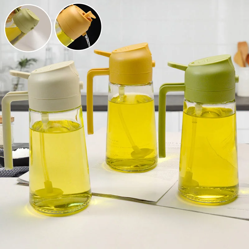 Contemporary Glass Oil Dispenser with Colorful Lid