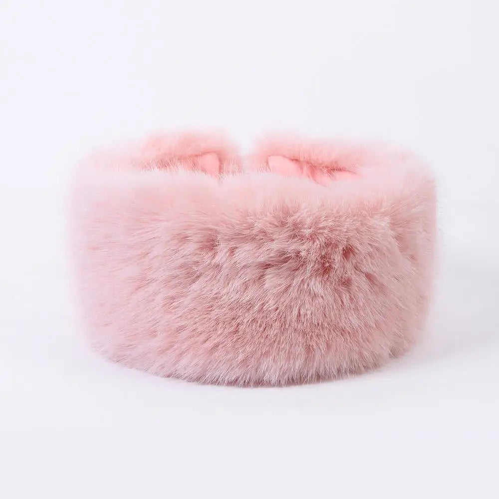 Fluffy Faux Fur Winter Headband for Women Warm and Stylish