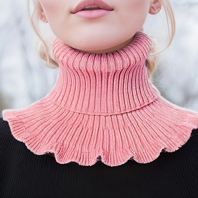 Knitted Turtleneck Neck Scarf for Women Soft Warm Winter Neckwear