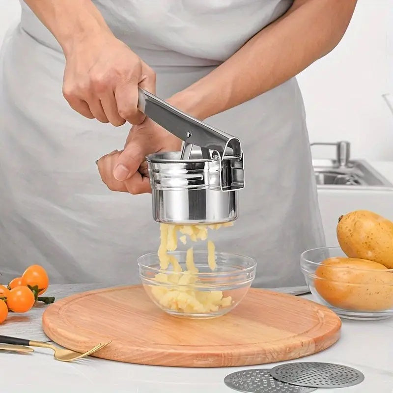 Stainless Steel Potato Ricer With Ergonomic Handles