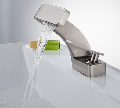Modern Sleek Chrome Faucet With Waterfall Outlet