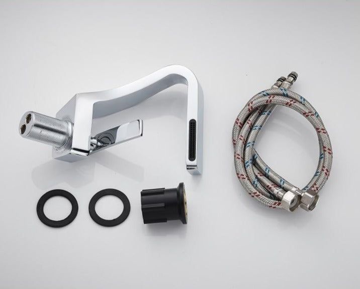 Modern Sleek Chrome Faucet With Waterfall Outlet