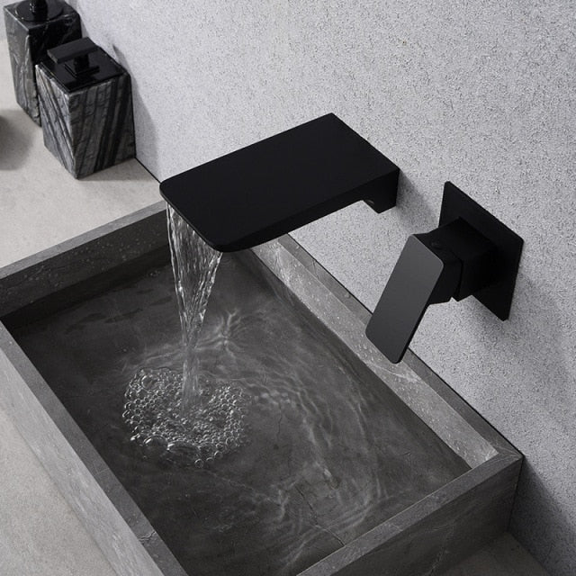 Modern Chrome Waterfall Wall-Mounted Faucet