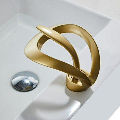Modern Curved Metal Bathroom Faucet