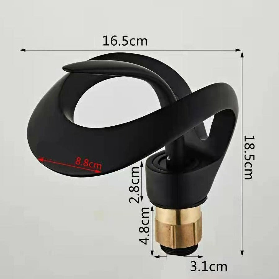 Modern Curved Metal Bathroom Faucet