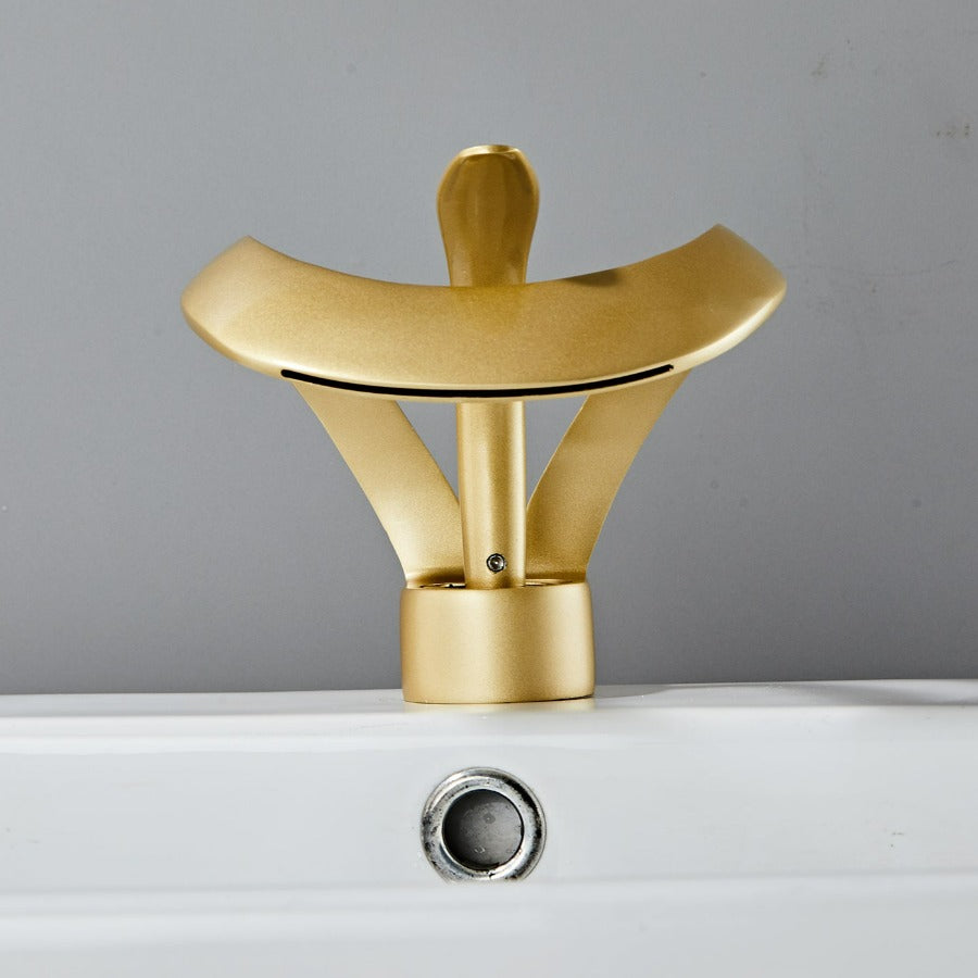 Modern Curved Metal Bathroom Faucet