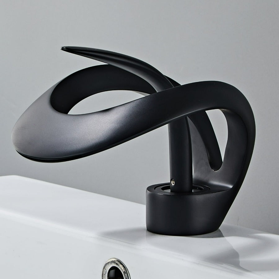 Modern Curved Metal Bathroom Faucet
