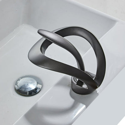 Modern Curved Metal Bathroom Faucet