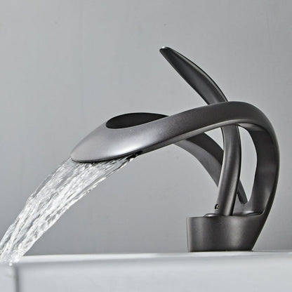 Modern Curved Metal Bathroom Faucet