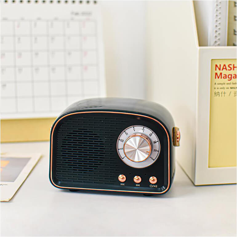 Retro Style Bluetooth Speaker with Leather Handle