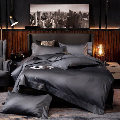 Modern Black Cotton Bedding Set