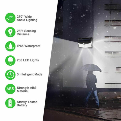 Motion Sensor Solar Outdoor LED Floodlight Waterproof Garden Light
