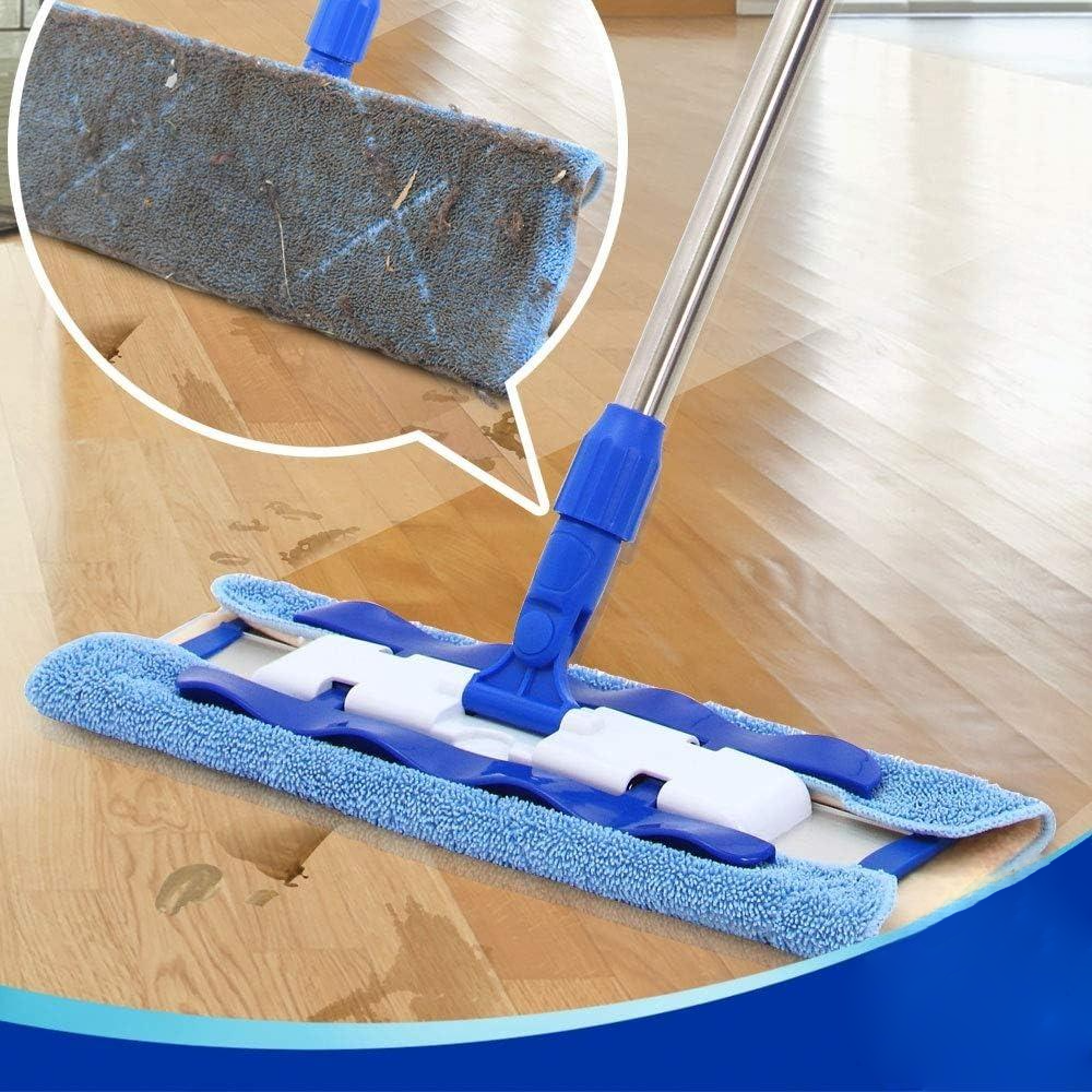 Adjustable Floor Mop with 360° Rotating Head and Washable Pads