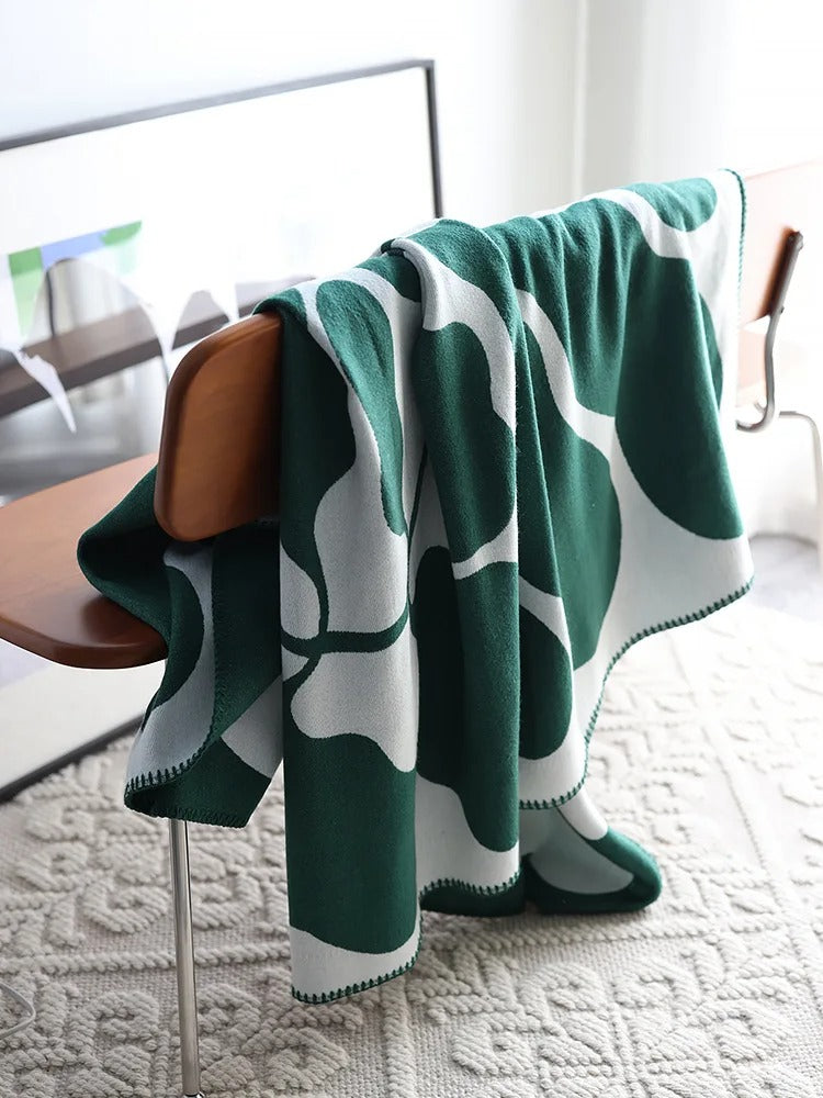 Nordic Cotton Abstract Throw Blanket